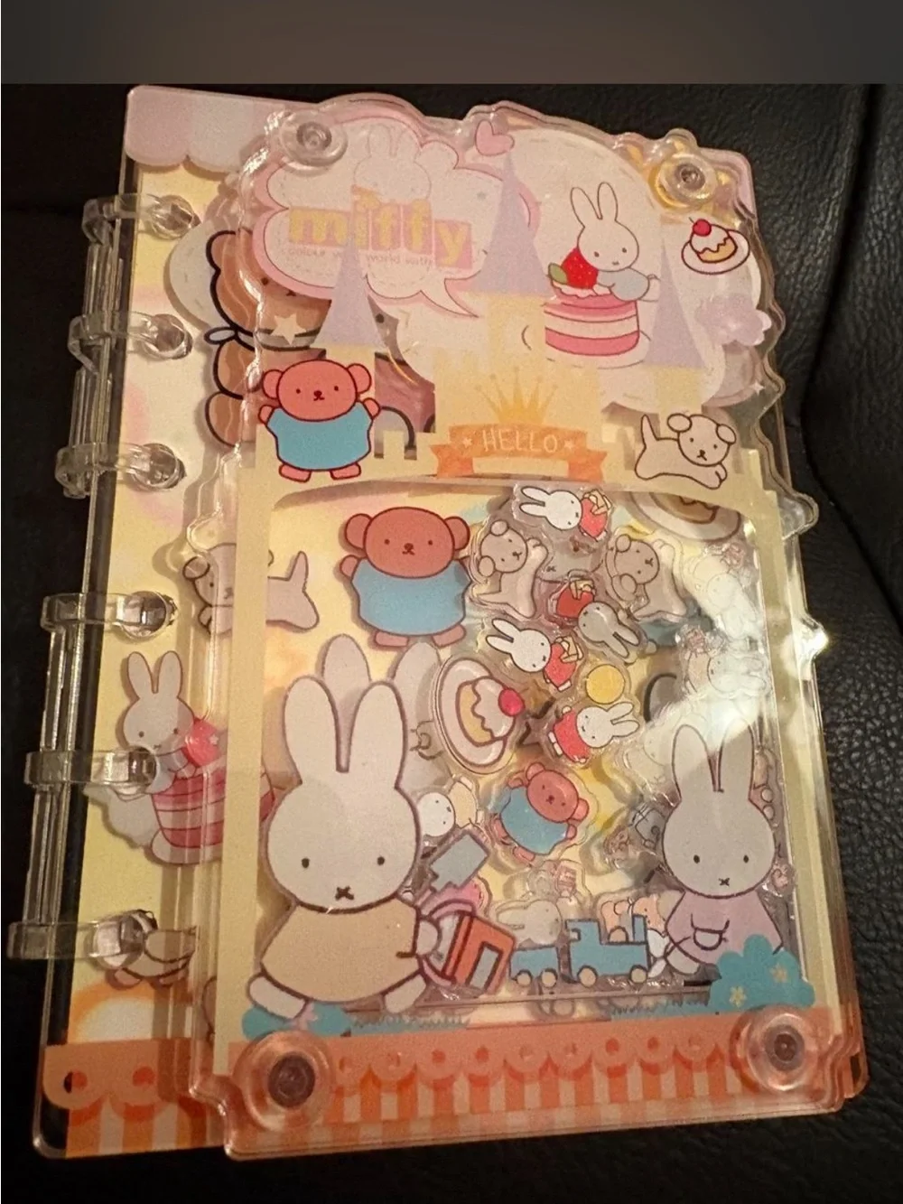 New miffy Pastel Pink and Cream Bunny Shaker Notebook Cover
